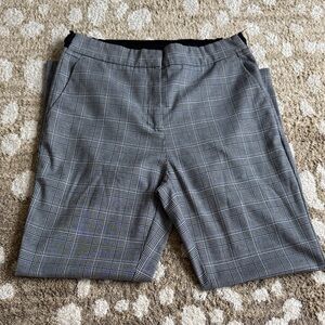 Zara Gray Plaid Straight Leg Pants